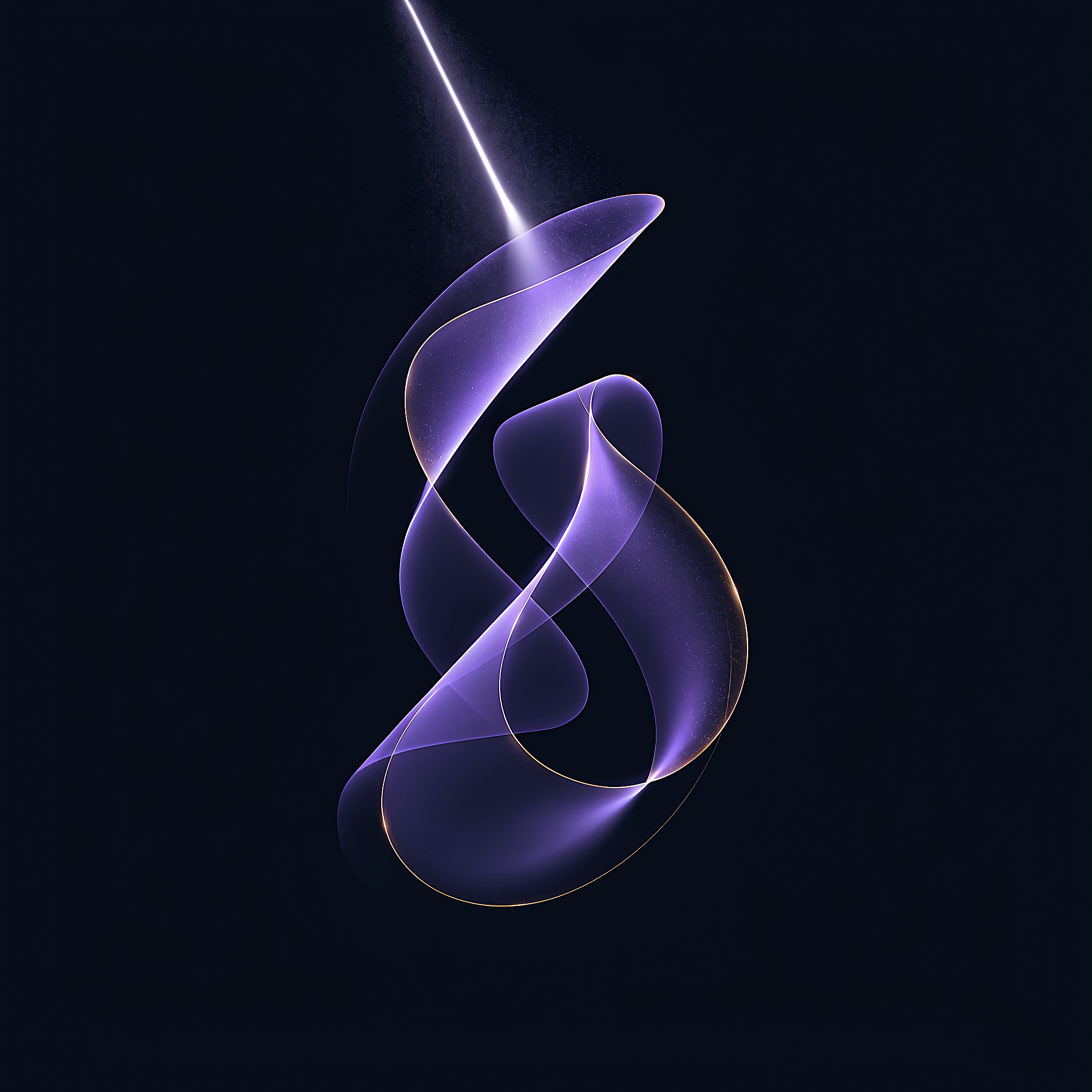 شريط ضوء بنفسجي ينكسر إلى منحوتة من ألوان الطيف